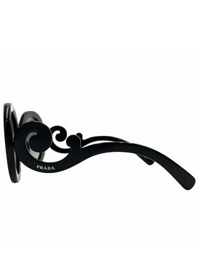USED  GENTLY Prada Black Decorative Scroll-Arm Women's Sunglasses